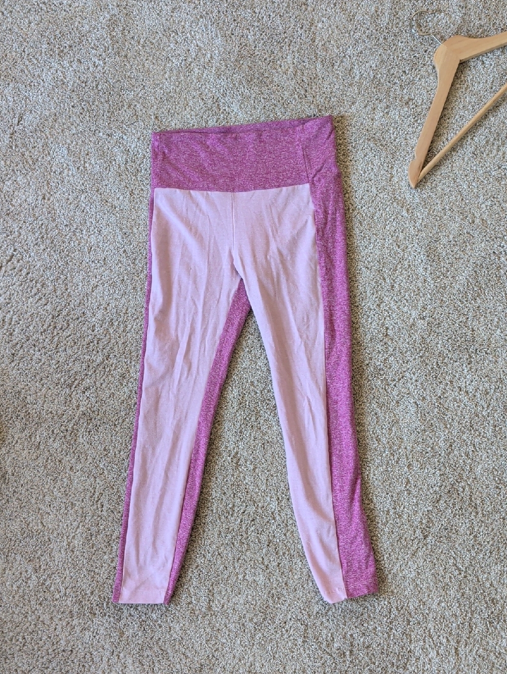 Anthropologie Pink Two-Tone Active Leggings